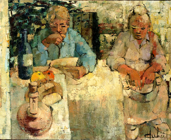 Campagne - Huile sur toile - 100 x 81 cm