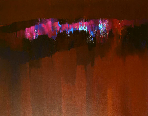 J.L.Hooker and M.Davis Coming to Town - Huile sur toile - 81 x 65 cm
