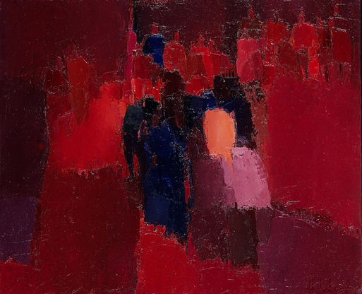 Les Spectateurs - Huile - 46x38 cm - 2001