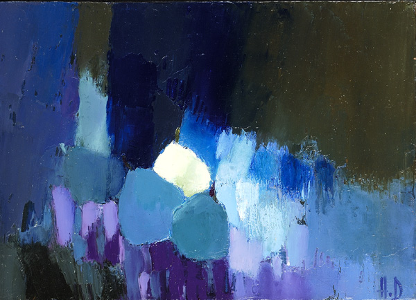 Trois fruits- et un autre - Huile sur toile - 33 x 24 cm (2001)