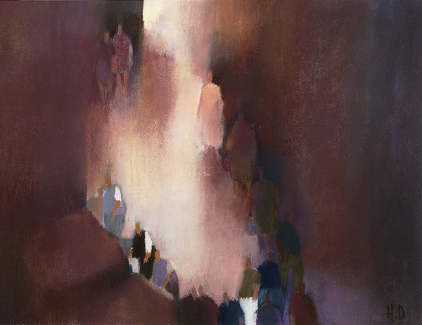 On deambule... dans le marché - Pastel sec - 60 x 50 cm - 2005