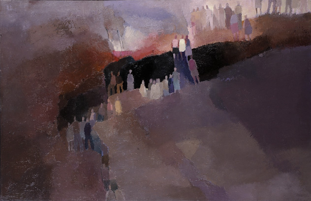 Vers le concert - Huile sur toile - 100 x 65 cm (1999)