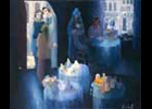 Venise : Rendez-Vous Ã   la Trattoria - 73 x 60 cm - 1985